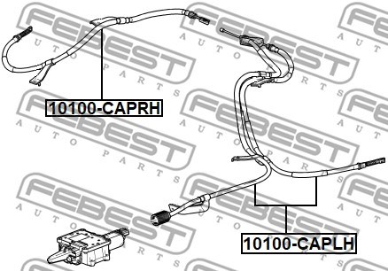 Cable Pull, parking brake FEBEST 10100CAPRH 2