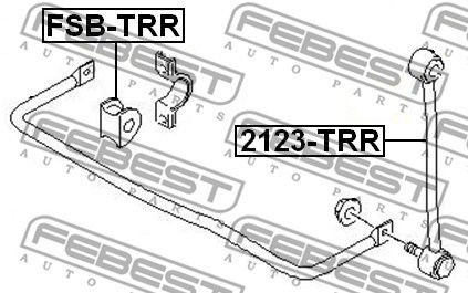 Link/Coupling Rod, stabiliser bar FEBEST 2123TRR 2