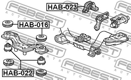 Mounting, differential FEBEST HAB022 2