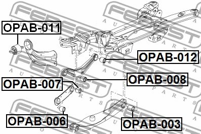 Mounting, control/trailing arm FEBEST OPAB011 2