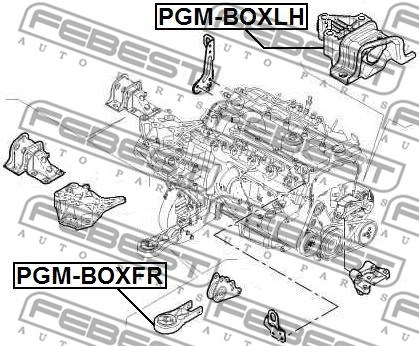 Mounting, engine FEBEST PGMBOXFR 2