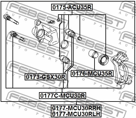 Brake Caliper Bracket Set FEBEST 0177CMCU30R 2