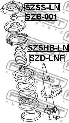 Rolling Bearing, suspension strut support mount FEBEST SZB001 2