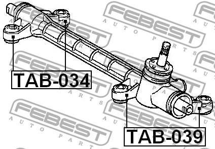 Mounting, steering gear FEBEST TAB034 2
