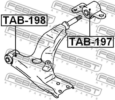 Mounting, control/trailing arm FEBEST TAB198 2