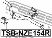 Mounting, stabiliser bar FEBEST TSBNZE154R 2