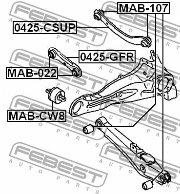 Control Arm/Trailing Arm, wheel suspension FEBEST 0425GFR 2