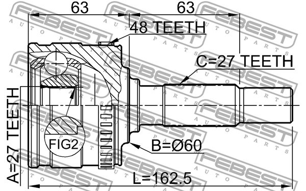 Joint Kit, drive shaft FEBEST 1610801A48 2
