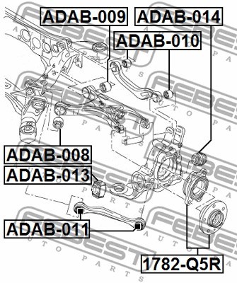 Mounting, control/trailing arm FEBEST ADAB010 2