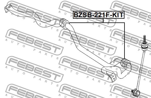 Repair Kit, stabiliser bush FEBEST BZSB221FKIT 2