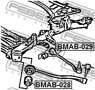 Mounting, control/trailing arm FEBEST BMAB029 2