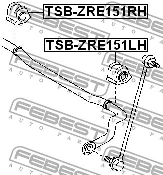 Bushing, stabiliser bar FEBEST TSBZRE151LH 2