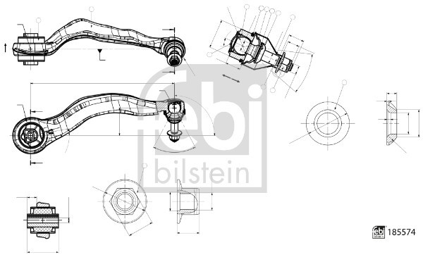 Control/Trailing Arm, wheel suspension FEBI BILSTEIN 185574