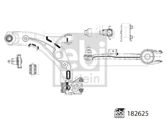 Control/Trailing Arm, wheel suspension FEBI BILSTEIN 182625