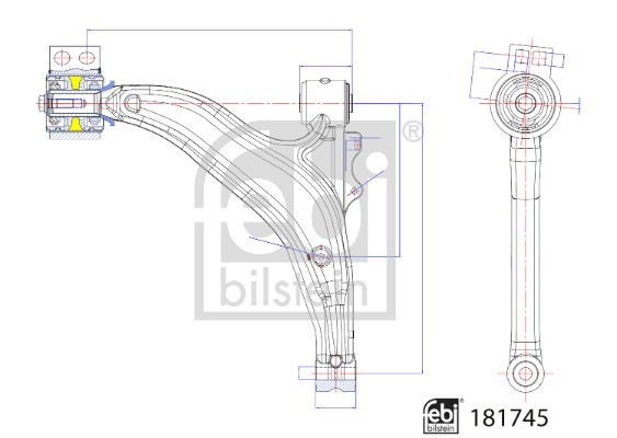Control/Trailing Arm, wheel suspension FEBI BILSTEIN 181745
