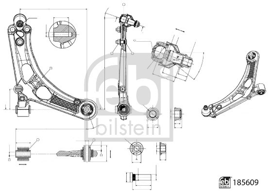 Control/Trailing Arm, wheel suspension FEBI BILSTEIN 185609