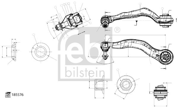 Control/Trailing Arm, wheel suspension FEBI BILSTEIN 185576