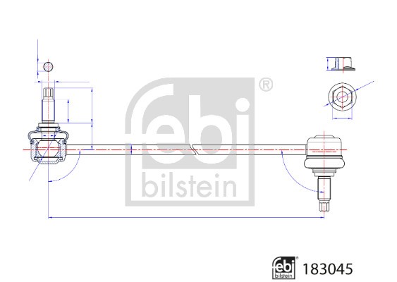 Link/Coupling Rod, stabiliser bar FEBI BILSTEIN 183045