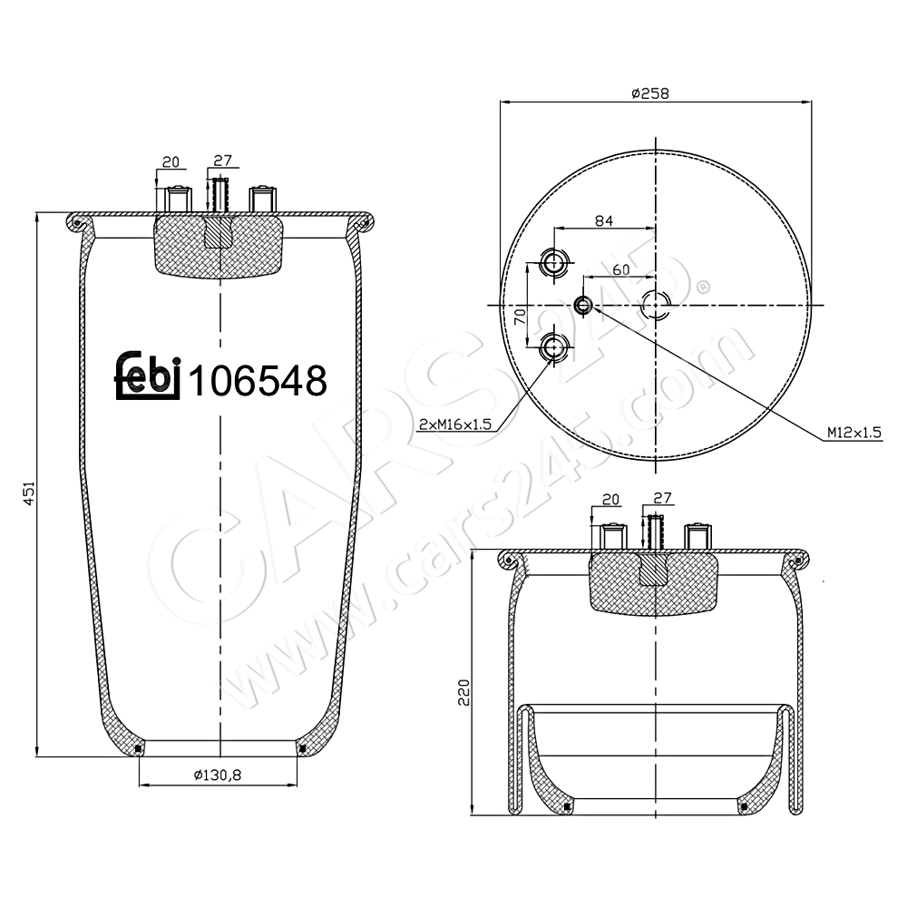 Bellow, air suspension FEBI BILSTEIN 106548