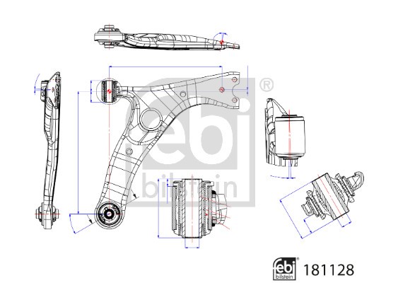 Control/Trailing Arm, wheel suspension FEBI BILSTEIN 181128