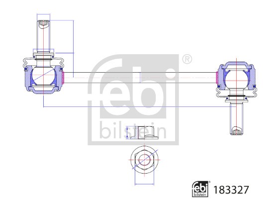 Link/Coupling Rod, stabiliser bar FEBI BILSTEIN 183327