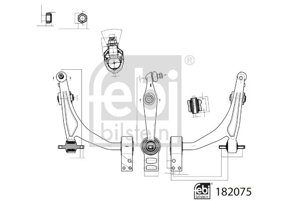 Control/Trailing Arm, wheel suspension FEBI BILSTEIN 182075