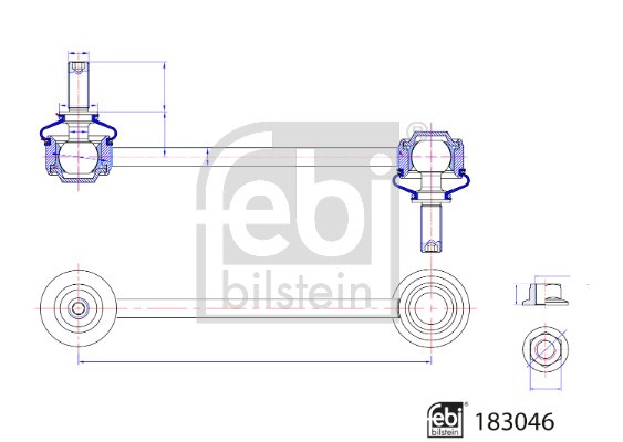 Link/Coupling Rod, stabiliser bar FEBI BILSTEIN 183046