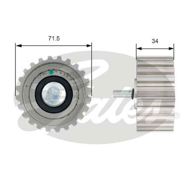 Deflection/Guide Pulley, timing belt GATES T42183