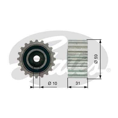 Deflection/Guide Pulley, timing belt GATES T41236