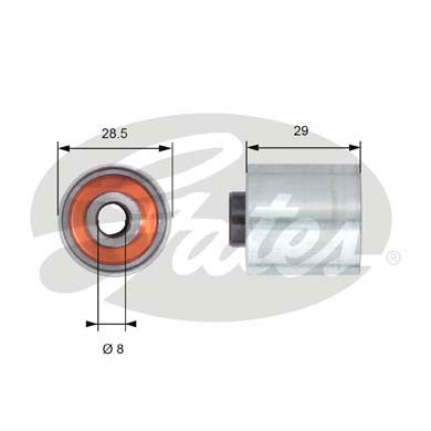 Deflection/Guide Pulley, timing belt GATES T42148