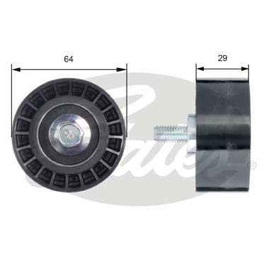 Deflection/Guide Pulley, timing belt GATES T42170