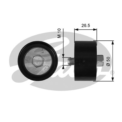 Deflection/Guide Pulley, V-ribbed belt GATES T36537