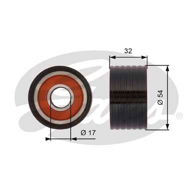 Deflection/Guide Pulley, timing belt GATES T42166