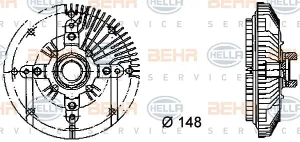 Clutch, radiator fan HELLA 8MV376732-321