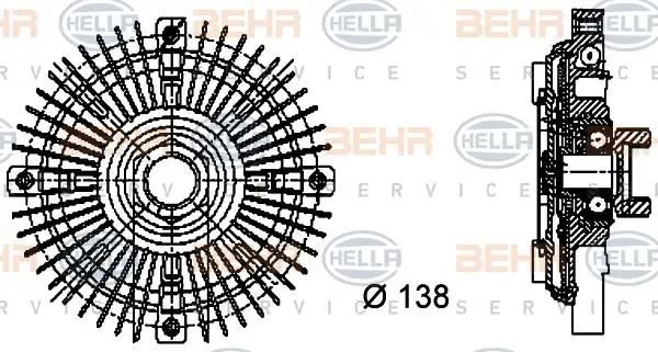 Clutch, radiator fan HELLA 8MV376732-201