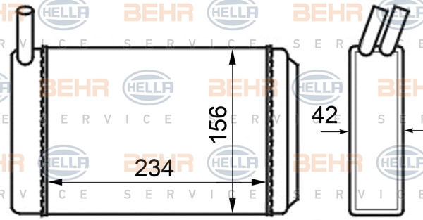 Heat Exchanger, interior heating HELLA 8FH351024-211