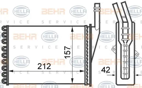 Heat Exchanger, interior heating HELLA 8FH351024-351