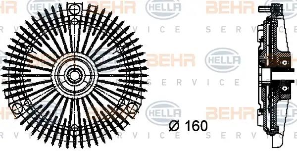 Clutch, radiator fan HELLA 8MV376732-331