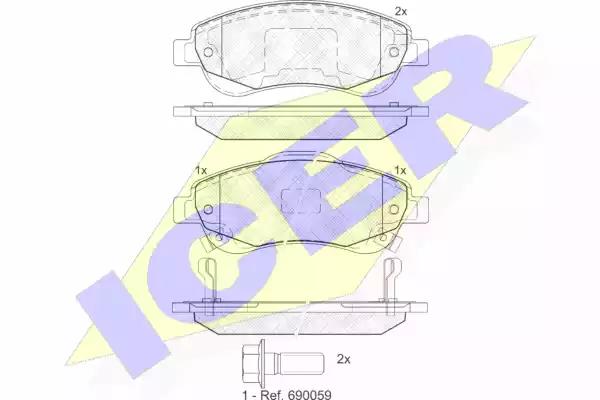 Brake Pad Set, disc brake ICER 181887