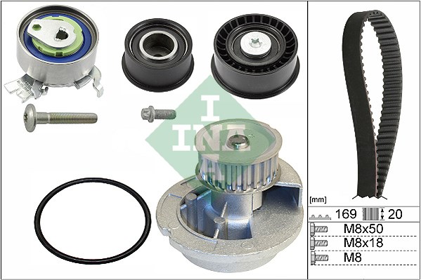 Water Pump & Timing Belt Kit INA 530007831