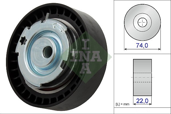 Tensioner Pulley, timing belt INA 531087610