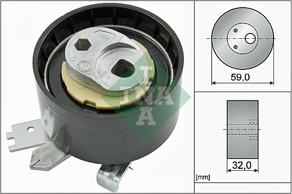 Tensioner Pulley, timing belt INA 531090610