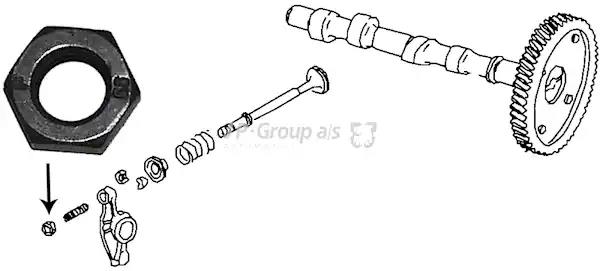 Counternut, valve clearance adjusting screw JP Group 8111351400