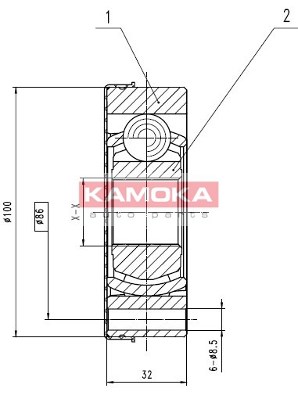 Joint Kit, drive shaft KAMOKA 8094