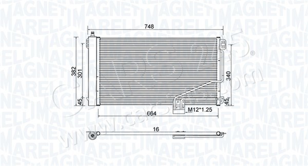 Condenser, air conditioning MAGNETI MARELLI 350203738000