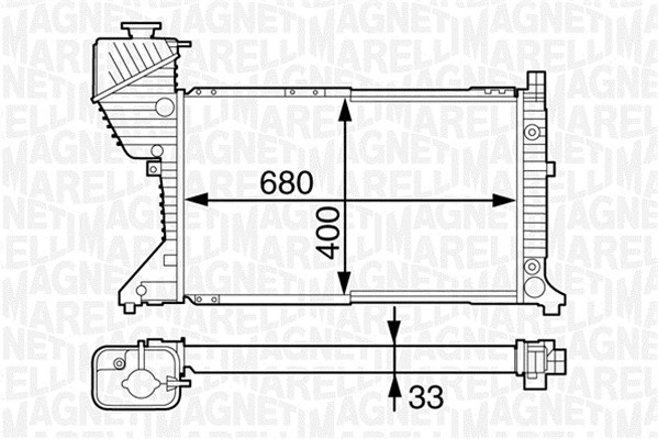 Radiator, engine cooling MAGNETI MARELLI 350213123200
