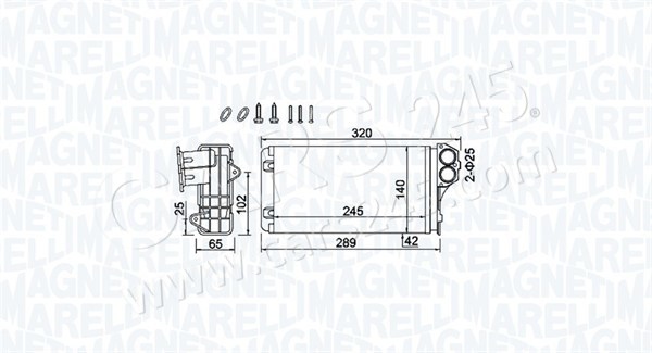 Heat Exchanger, interior heating MAGNETI MARELLI 350218416000