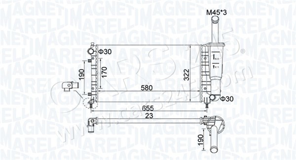 Radiator, engine cooling MAGNETI MARELLI 350213183600
