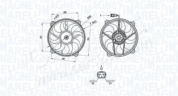 Fan, engine cooling MAGNETI MARELLI 069422708010