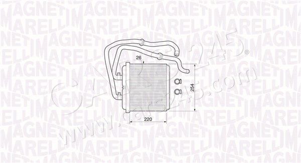 Heat Exchanger, interior heating MAGNETI MARELLI 350218072000
